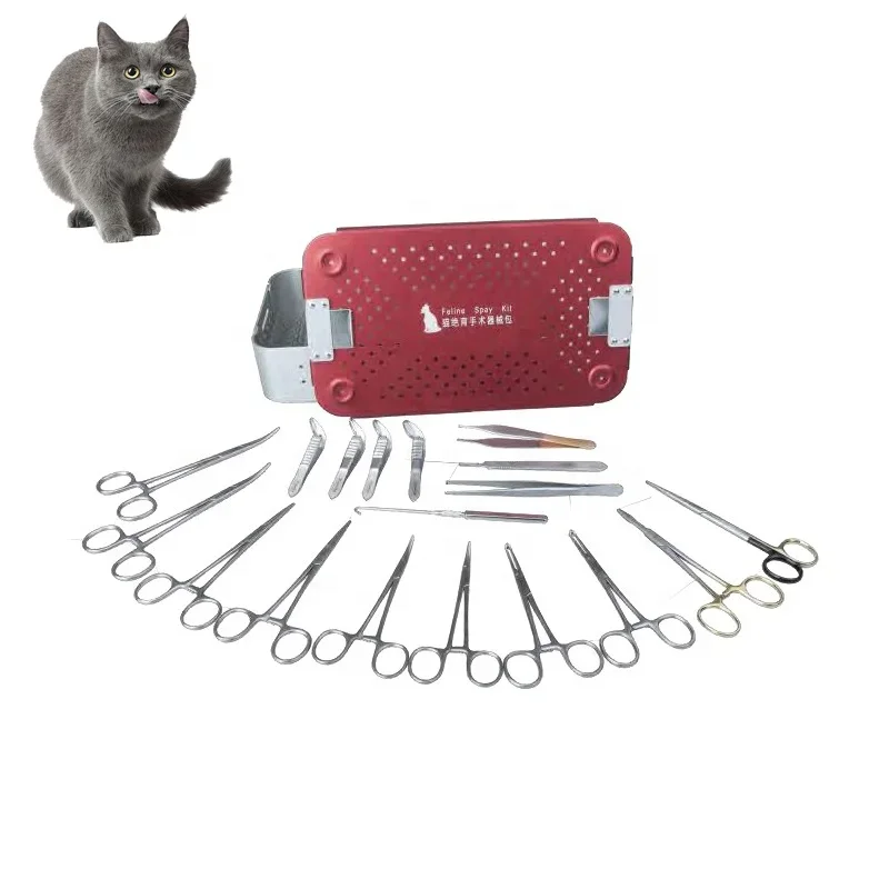 Veterinary Surgery Kit Small Animal Surgical Instrument Set Vet Medical Dog Cat Pets Spay Feline Kit