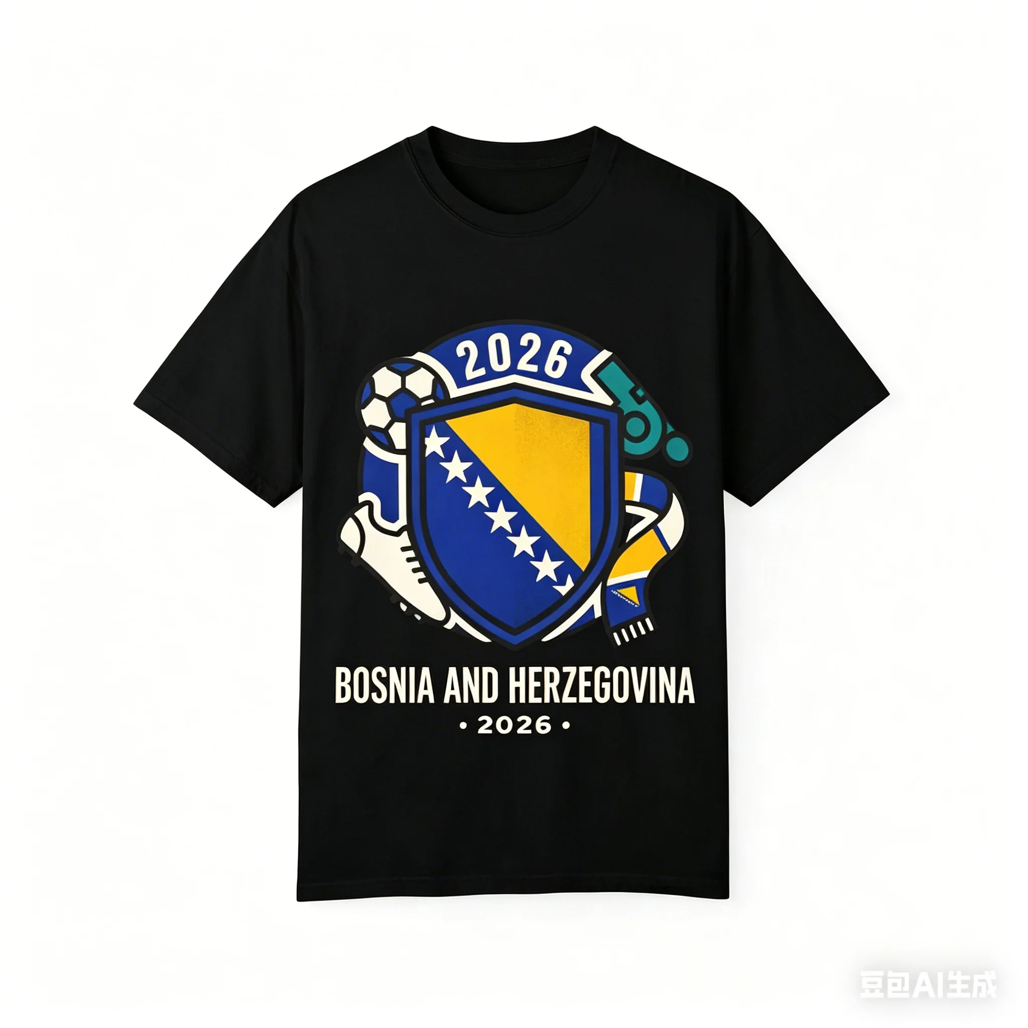 Bosnia and Herzegovina Men's T-shirt Summer 2026 Hot Sale High Quality Men's and Women's Same T-shirt with Circle Neck Print