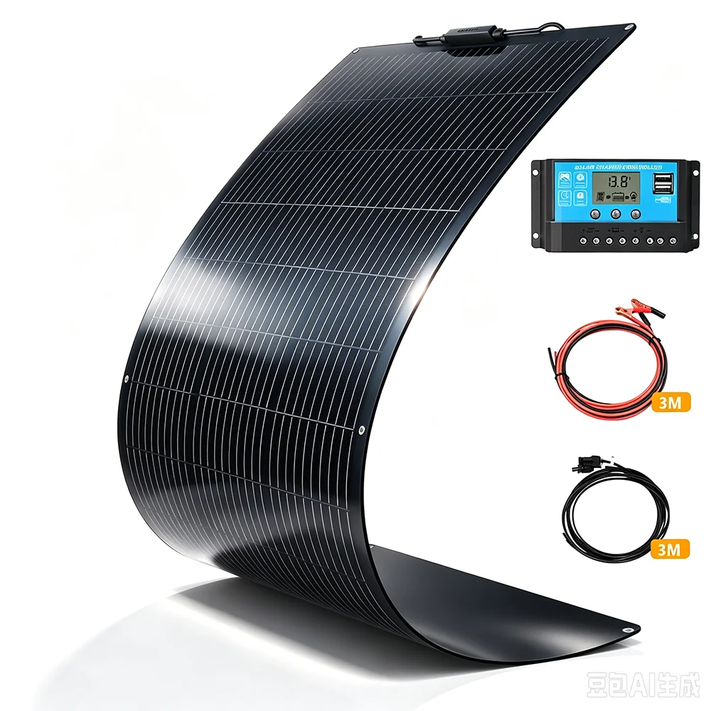 12V 50w / 100W / 120W / 150W Flexible Solar Panel Kit, PET OR ETFE Solar Battery Charger for RV, Boat, Camping and Outdoor Use