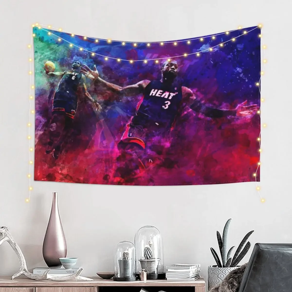 Wade to James Heat Mixed Media Tapestry Decoration Room Aesthetic Room Decor Luxury Living Room Decoration Tapestry