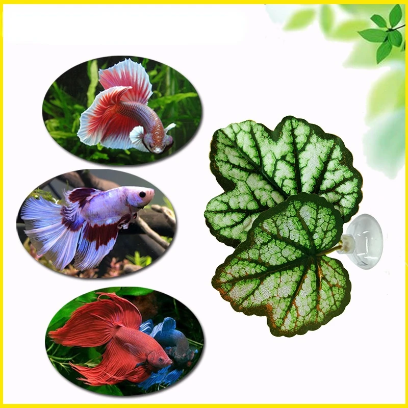 Aquarium Decoration Betta Fish Leaf Hammock Simulating The Natural Habitat for Betta Spawning Grounds Breeding Resting Bed Hide