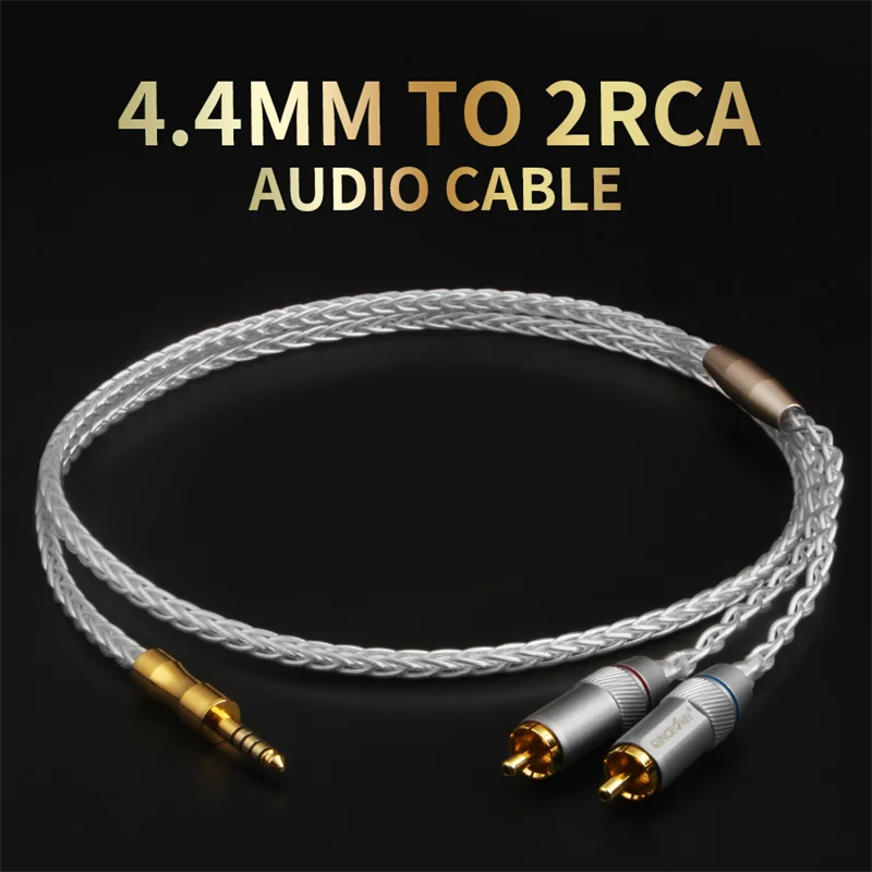 

Аудиокабель QINCROWN от 4,4 мм до 2RCA, разъем от 1 до 2, Hi-Fi, монокристаллический, чистая медь, посеребренный микшерный кабель для усилителя мощности