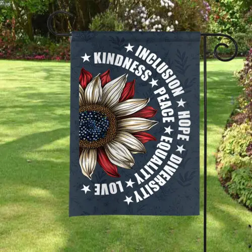 Kindness Peace Equality Love Inclusion Hope Diversity Double-sided Flag Banner