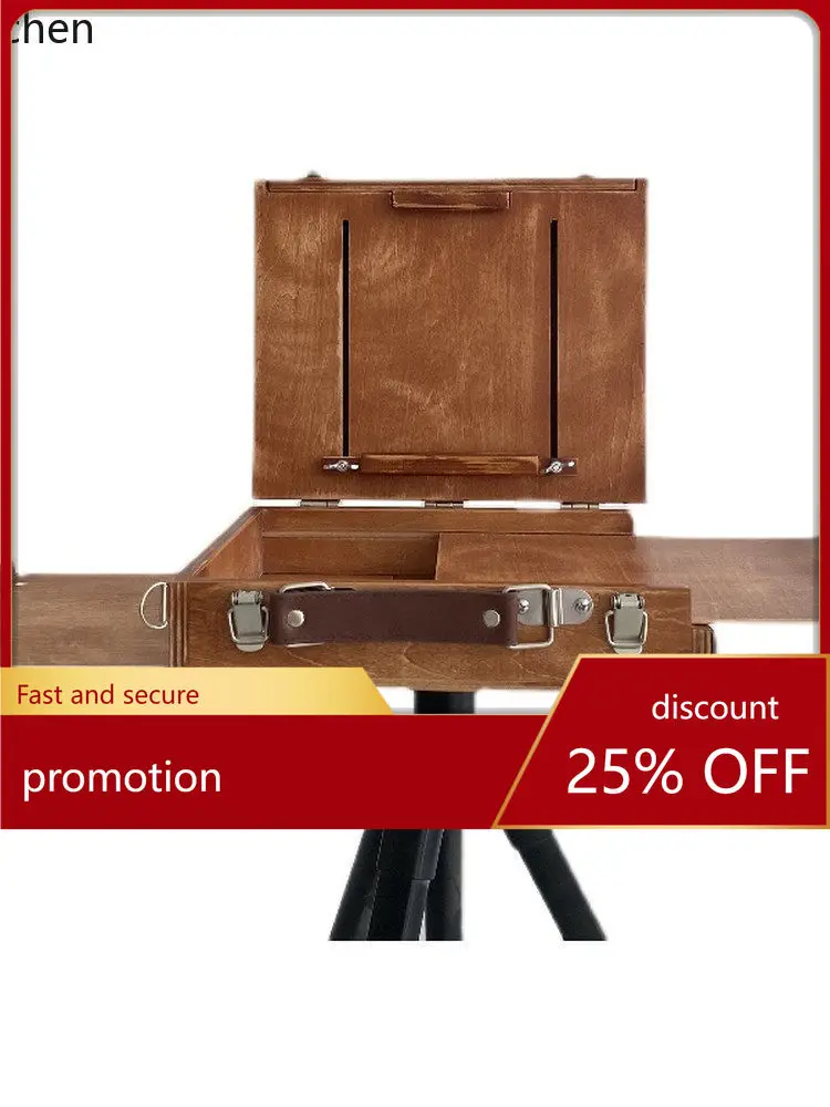 

YFY multifunctional outdoor travel wooden mini art sketch watercolor oil painting box portable easel painting box