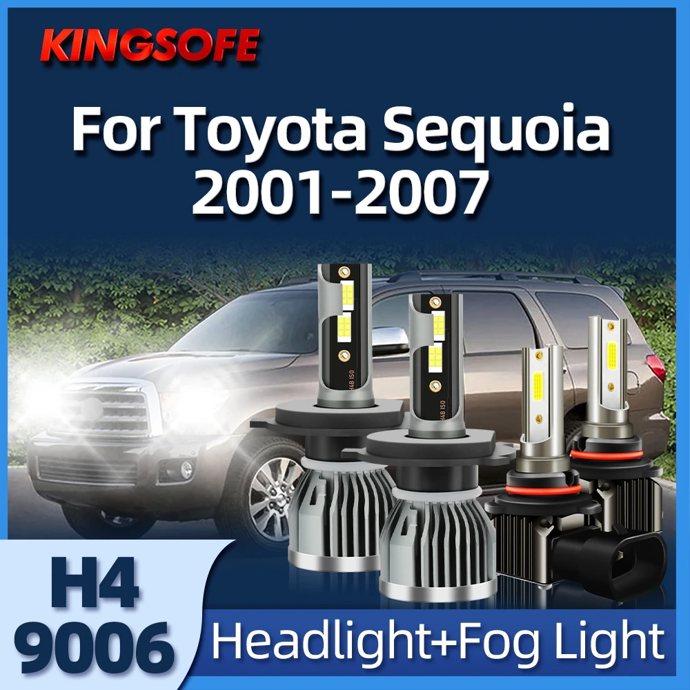 

KINGSOFE 6000K 26000LM LED Car LED Headlight H4 9006 Bulb 12V 24V Fog Lamp For Toyota Sequoia 2001 2002 2003 2004 2005 2006 2007