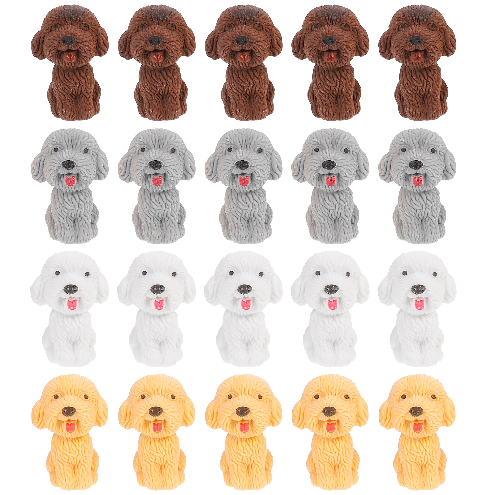 

20 Pcs Dog Shaped Erasers Cute Classroom Office Supplies Mini Size Pencil Eraser Student