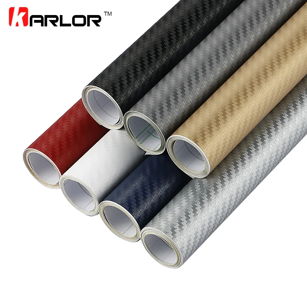 30X127Cm 3D Carbon Fiber Vinyl Phim Xe Ô Tô Chống Nước Tự Tạo Kiểu Tóc Quấn Tự Động Xe Chi Tiết Phụ Kiện Xe Hơi xe Máy