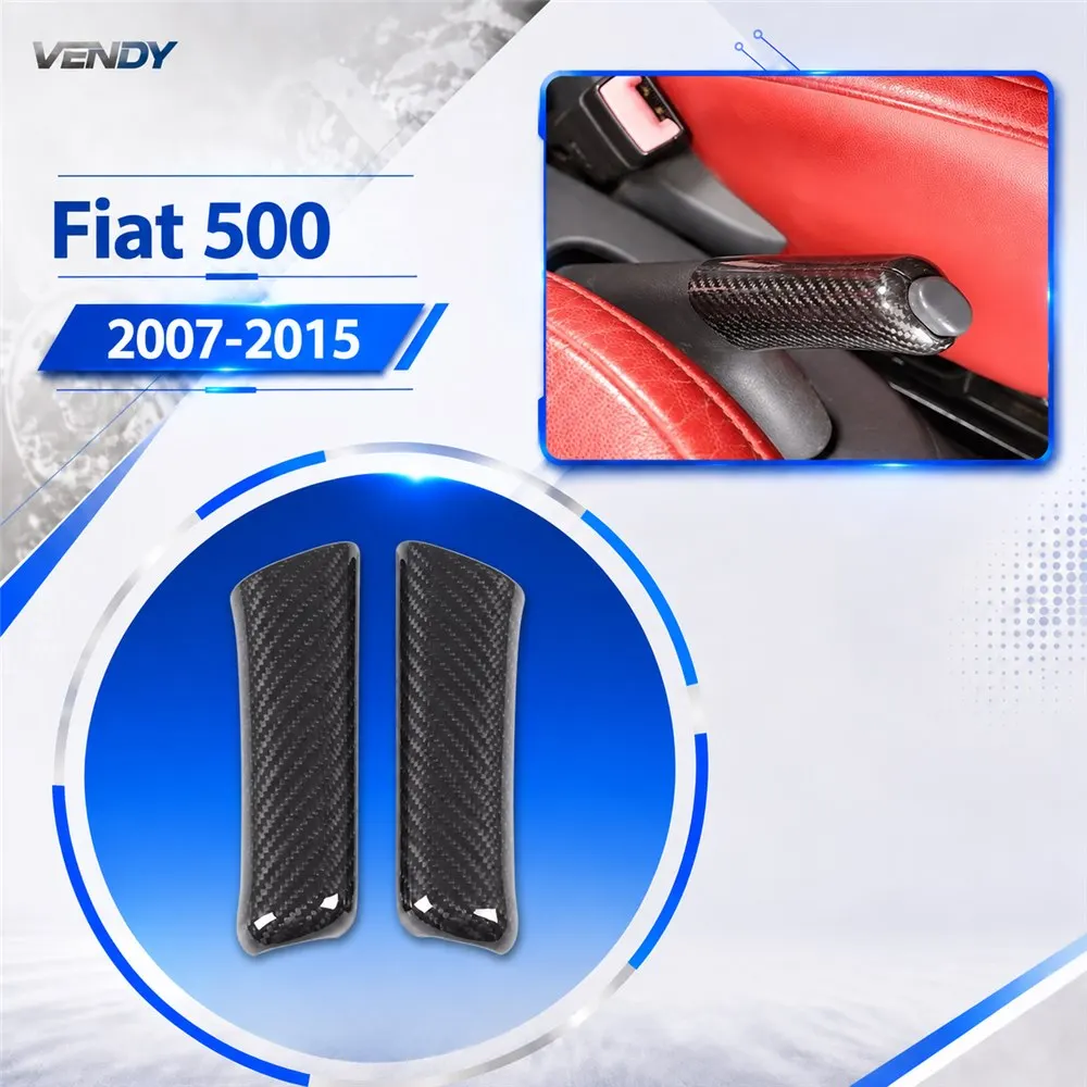Real Carbon Fiber For Fiat 500 2007-2015 Handbrake Lever Cover Trim Modified Parts Accessories