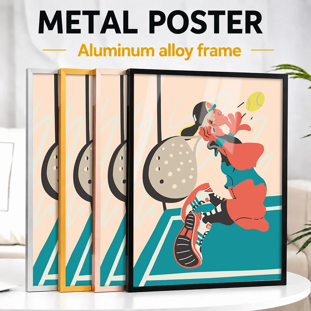 Tennis Player Metal Poster With Aluminum Alloy Frame Personalized Photo Vintage Club Style Wall Art For Study Memorable Fan Gift