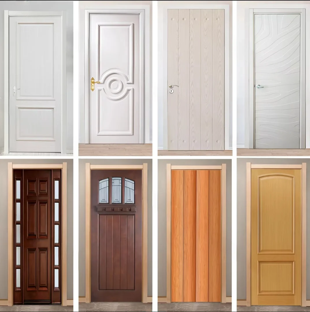 Simple Elegant Wooden Door Sticker Decoration Wallpaper Brown WhiteDoor  Home Wall Art Poster for Bedroom Living Room
