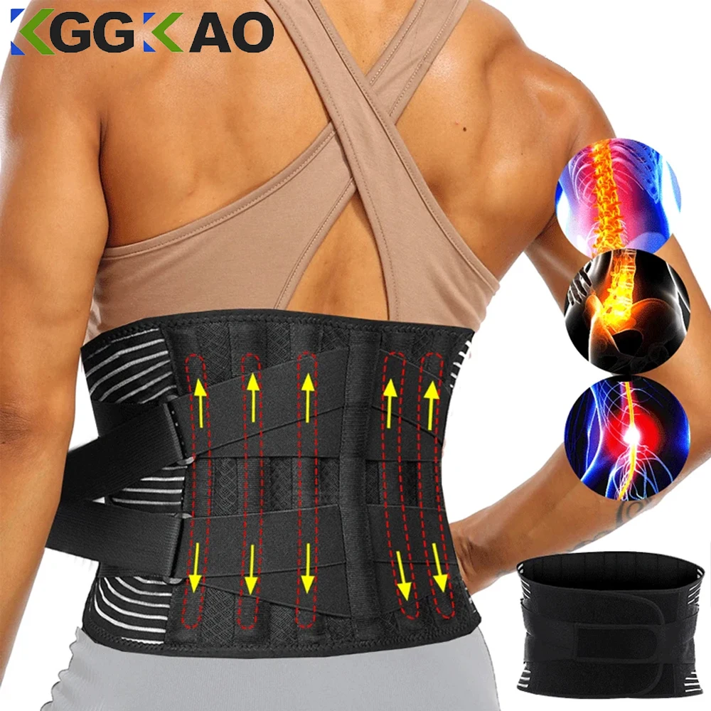 

Breathable Waist Support Back Brace Lower Back Pain Lumbar Support for Men Women Relief Sciatica, Herniated Disc, Heavy Lifting