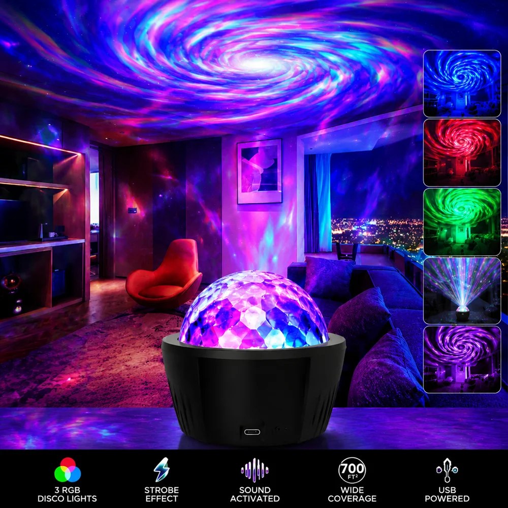 LED Starry Sky USB Galaxy Projector Light with Remote Control and RGB Lighting (7 Modes) – Ideal for Home Bedrooms, Game Rooms,