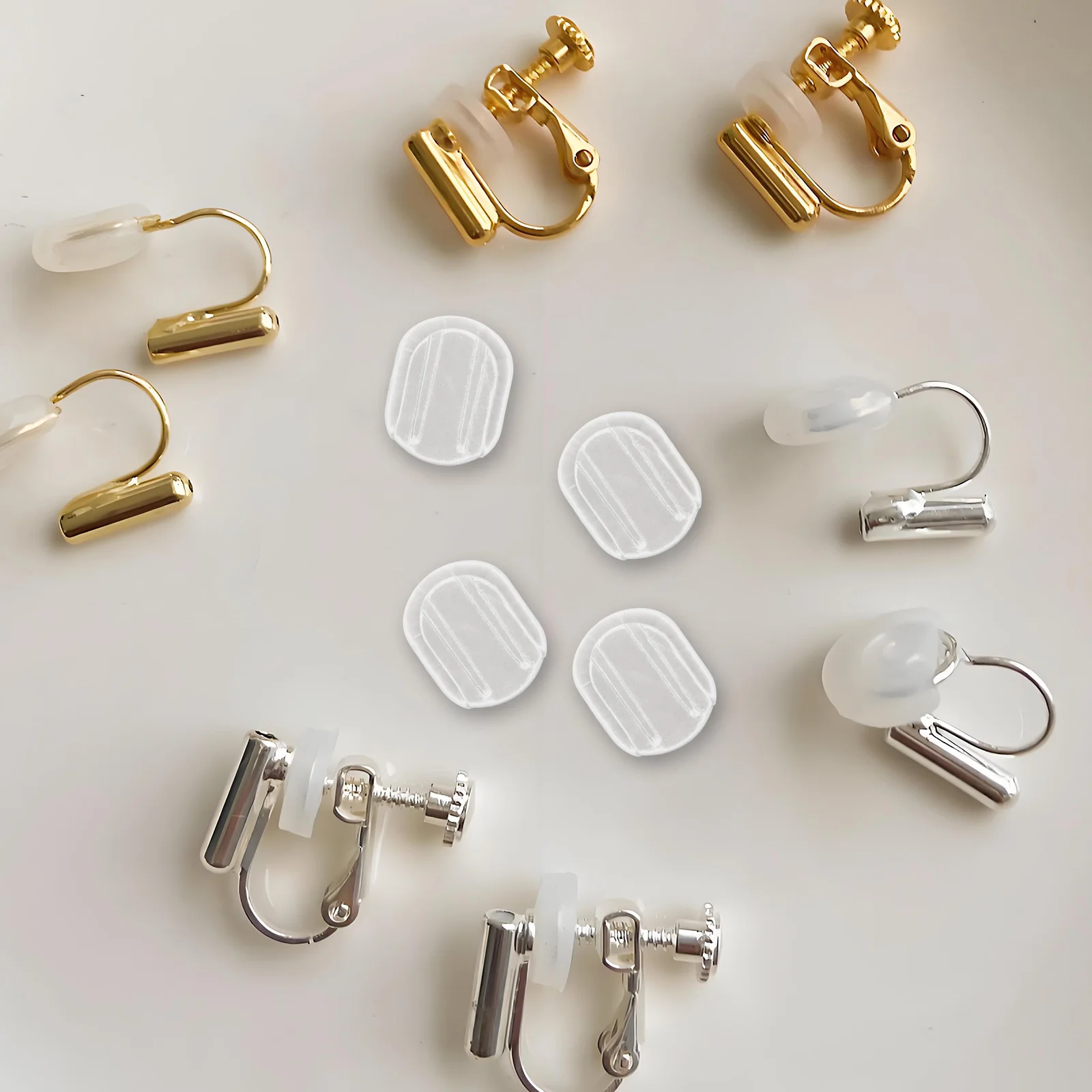 

40Pcs Clip on Earring Pads Soft Pads Antislip Earring Backs Replacement Ear Protection for Daily Life Sports Parties