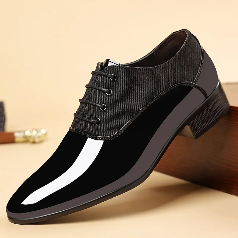 

2025 Men Oxford Shoes Luxury Patent Leather Men Dress Shoes Pointed Toe Formal Office Shoes High Quality Men Praty Wedding Shoe