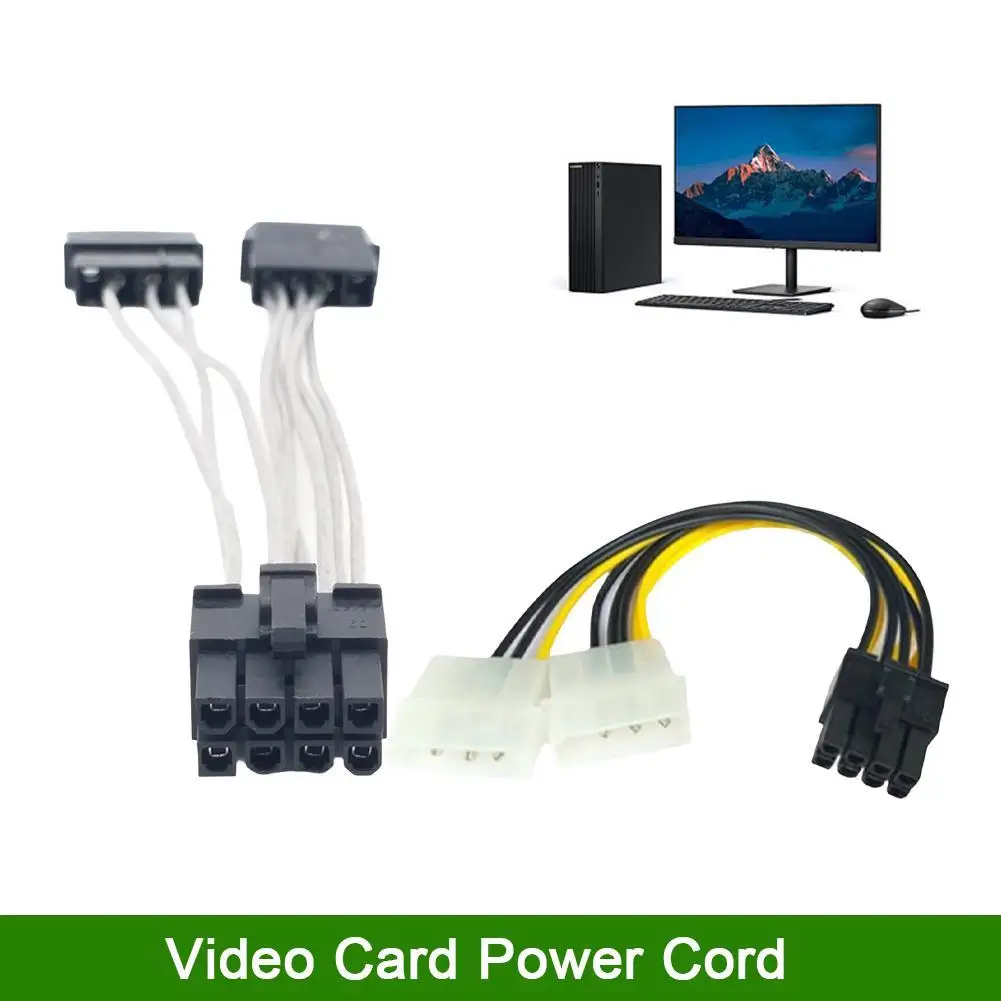 

To Dual 4Pin Female Video Card Power Cord Y Shape PCI Express To Dual 4 Pin Molex Graphics Card Power Cable Adapter