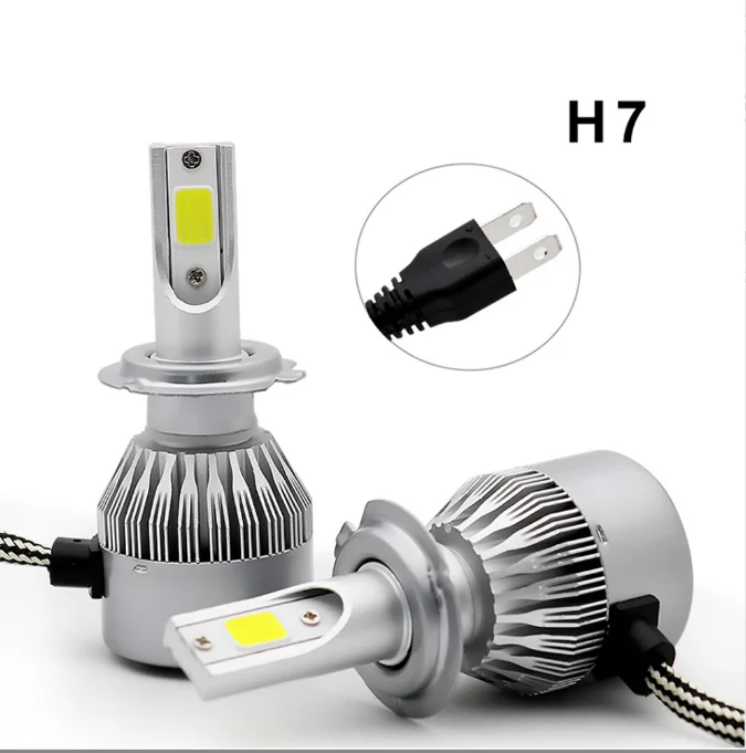 2x H7 LED H11 H4 Hi/Lo H1 H3 H8 HB1 HB3 HB4 HB5 HIR2 H13 H27 9005 9006 مصابيح السيارة الأمامية 3000K 6000K 8000K COB C6 أضواء السيارة #4