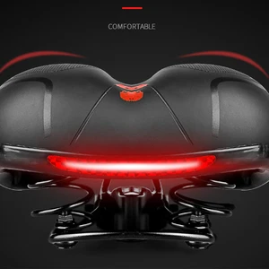 Large soft thickening bicycle seat Cycling large bum reflective saddle shock absorption rainfall breathable shock absorption 11 Main Sales Bike Saddle - №2