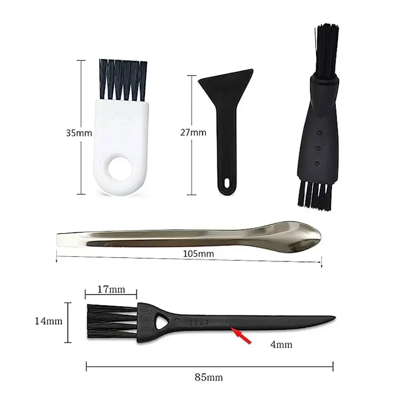 Cleaning Tool 18PCS Scrapers Kit Herb Grinder Stainless Steel Spatula Plastic Black Scrapers,LoutLivs Brushes and Spoons Kit