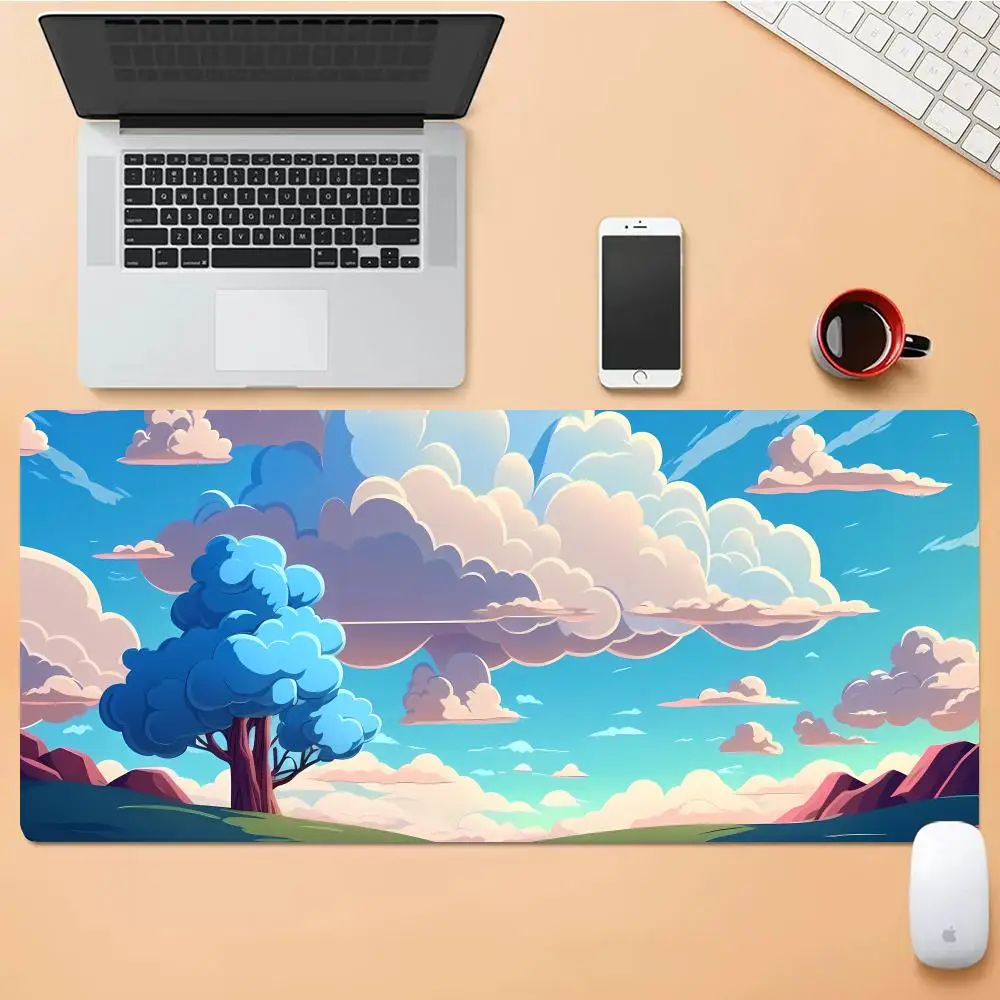 

Color-block Landscape Mouse Pad Desk Mouse Pad Cute HD Desk Pad Extended Gaming Keyboard Mats Large XXL Gamer Mousepad 90x40