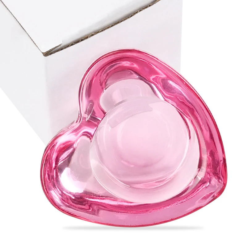 Heart Shape Nail Cup Pink Crystal Glass Dappen Dish Acrylic Powder Liquid Storage Holder Manicure Nails Accessories Tools