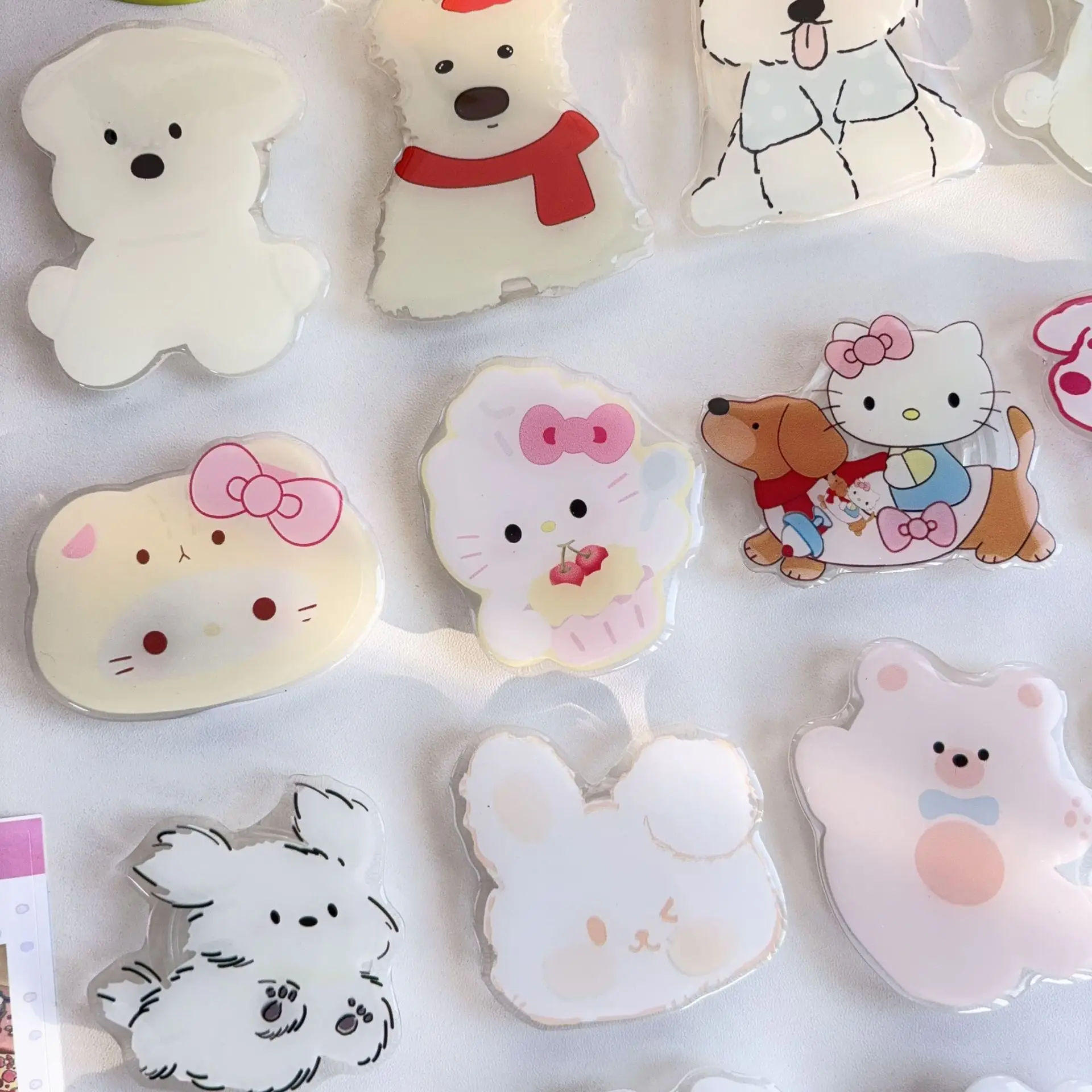 حامل كلب المرتفعات الغربية الملون باللون الكريمي مناسب لأي حامل وسادة هوائية للهاتف المحمول لاصق لسطح المكتب الكسول #3