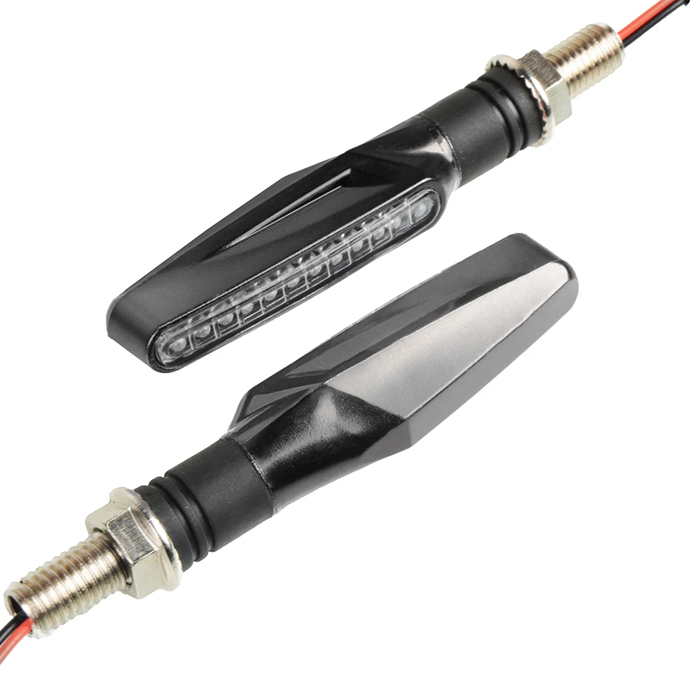 1 Pair Motorcycle 12V LED Turn Signal Indicators Light Universal Flashing Motorbike Amber Blinker Lamp Transparent Lense