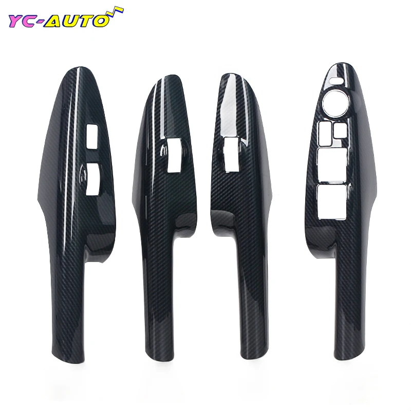 Car ABS Carbon Fiber Gear Panel Window Lifter Vent Frame For Hyundai Tucson 2006 2007 2008 2009 2010 2011 2012 2013