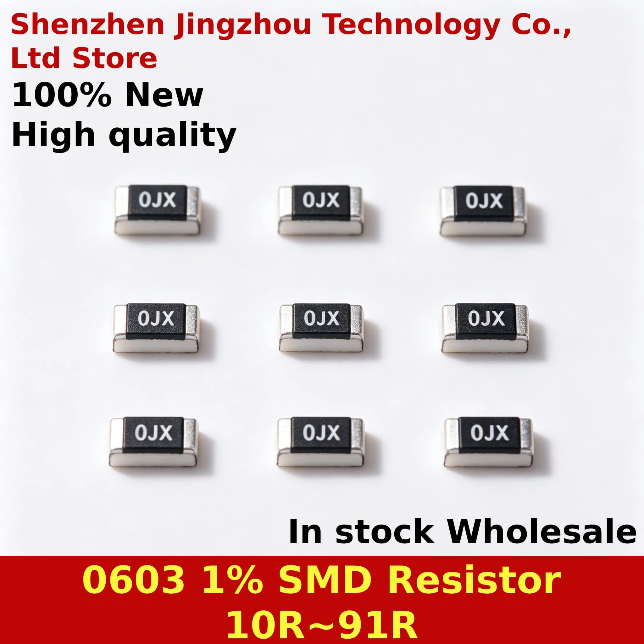 (50PCS) 100% New 0603 1% SMD Resistor 10R~20R~30R~43R~51R~62R~75R~82R~91R In Stock