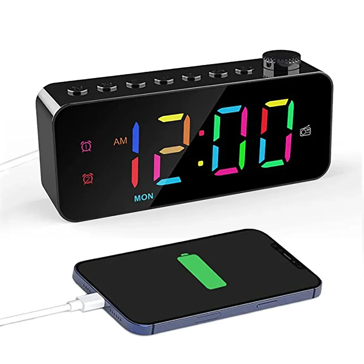 New black electronic clock students dedicated multi-functional LED clock radio alarm clock led large screen digital alarm clock