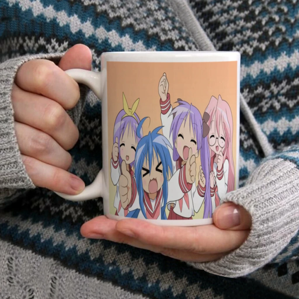 

Lucky Star Izumi Konata Anime 11oz Ceramic Mug Perfect for Coffee Tea Double Sided Design for Unique Gift Idea