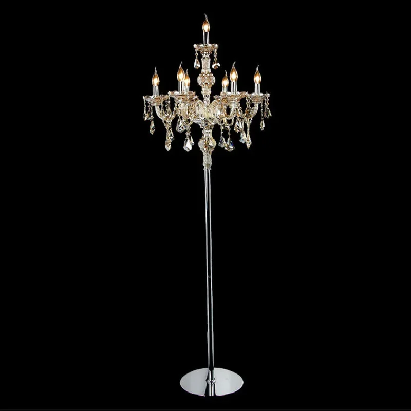 Imagem -04 - Moderno Cristal Francês Led Floor Lamp Vertical Abajur Sala e Quarto Moda Luxo