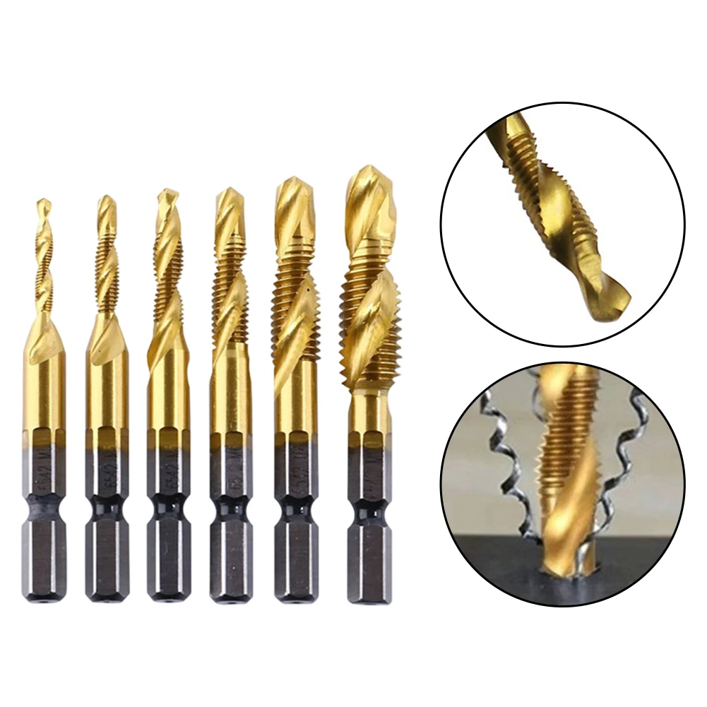 

Home Workshop Metric Tap Set Spiral Flute Taps Gold Improved Chip Removal Easy Operation Plated Finish Chip Clearing Process