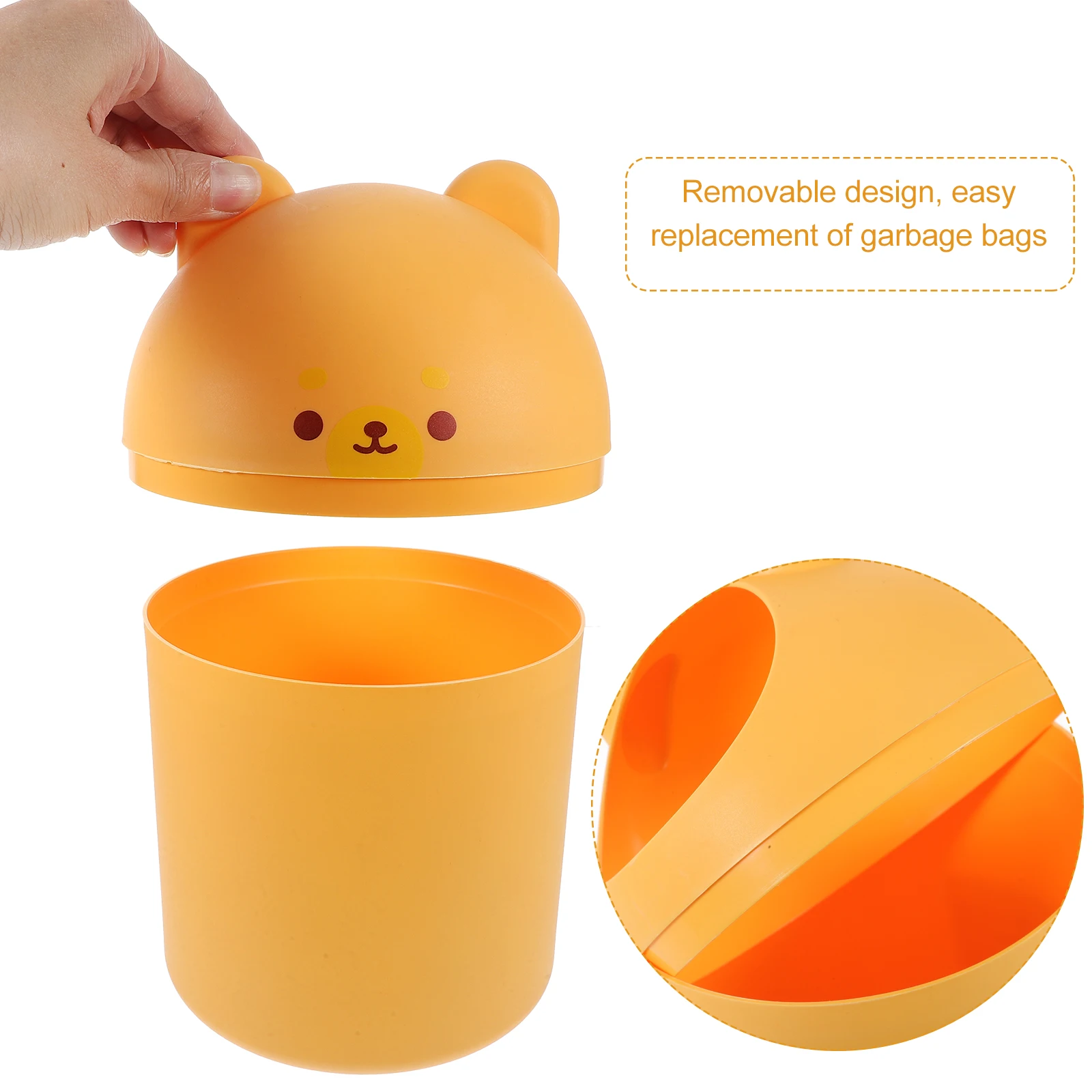 

Desktop Trash Can Office Mini Container Yellow Kids Room Plastic Cost-effective