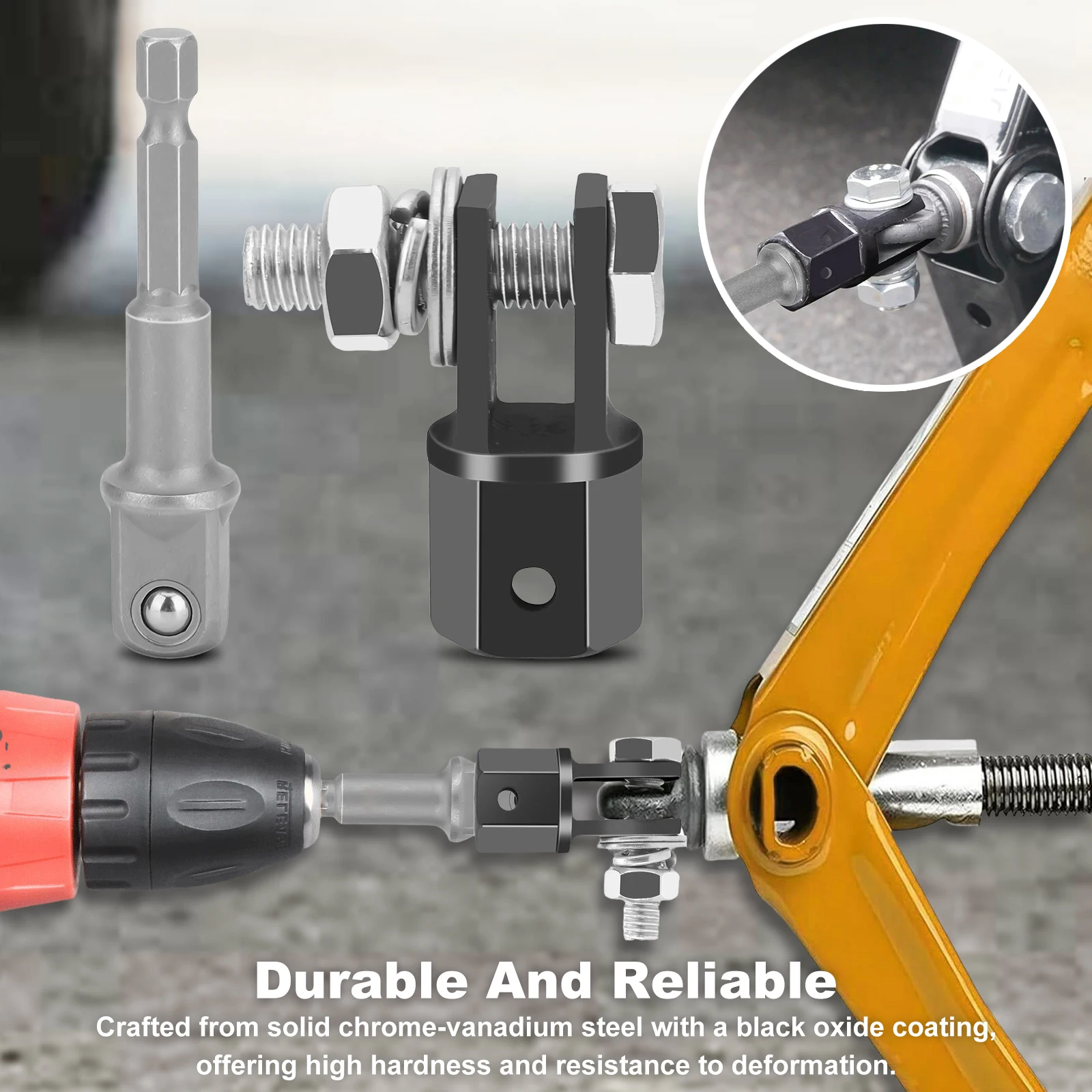 

1/2 Inch Drive Impact Wrench Tool Scissor Jacks Adaptor Drive Impact Wrench Adapter Tool Use with Electric Drill Drive Impact