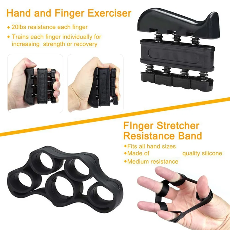 

【Hot Cake】Adjustable Gripper Set Five-Finger Puller Wrist Trainer Fitness Five-Piece Set