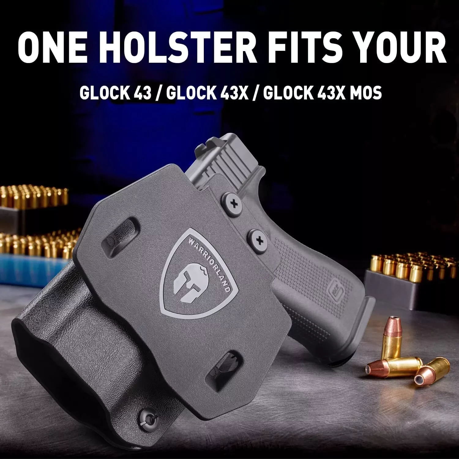 Only For Glock 43,G43X,G43X MOS Pistol Holster Tactical OWB Kydex Holder,Lock Click Sound,Mounting sight,Right Hand Gun Bag