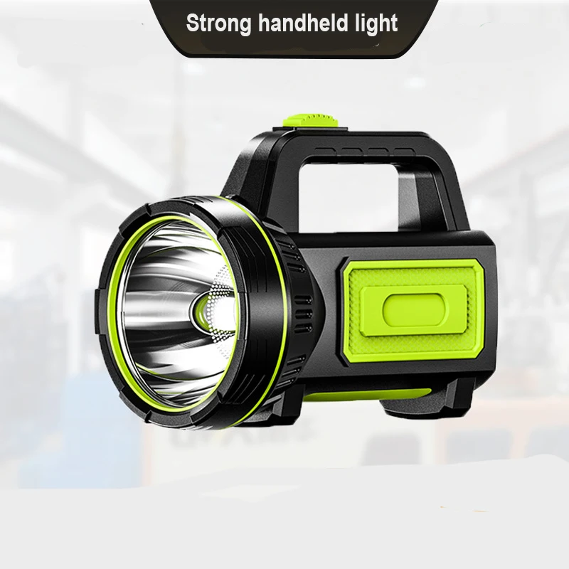 

Strong light flashlight LED high-power patrol emergency handheld searchlight USB charging with side light flashlight