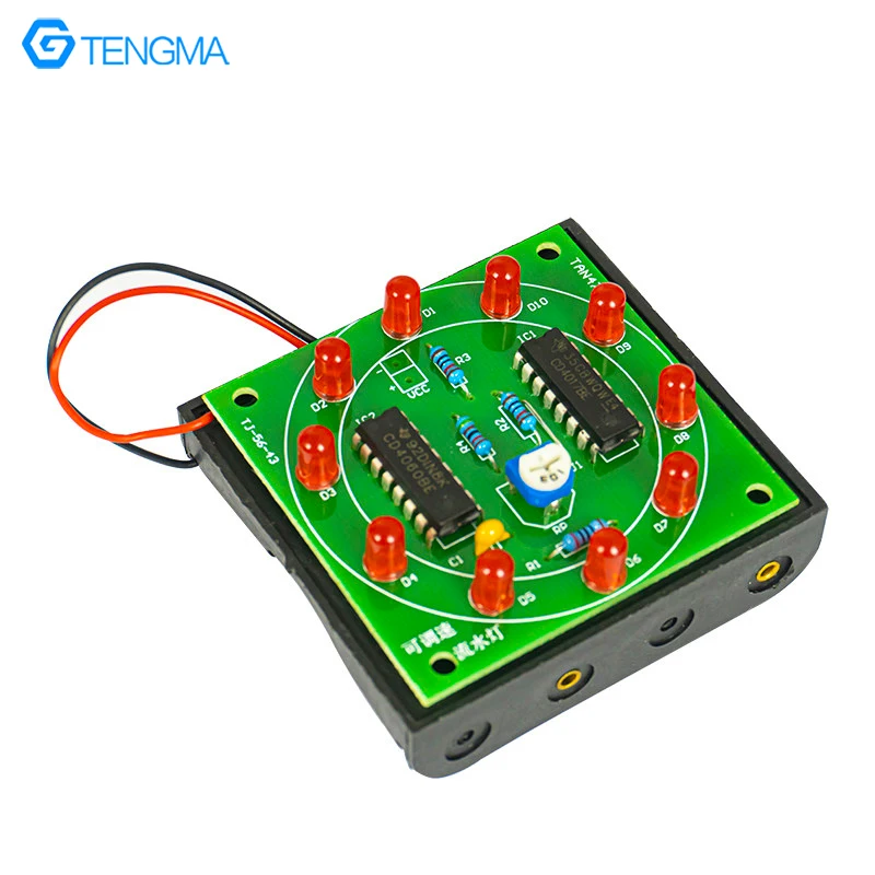 Adjustable Speed Flowing Water Light Kit Electronic Circuit Soldering Practice DIY Loose Parts