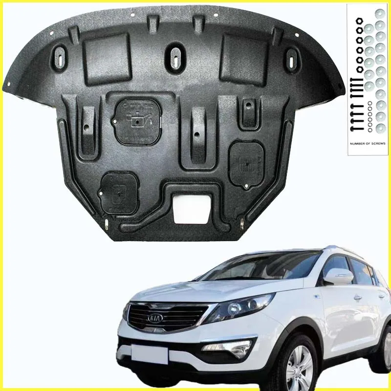 Para kia sportage r 2010-2014 preto sob placa de proteção do motor respingo escudo lama fender capa paralama protetor