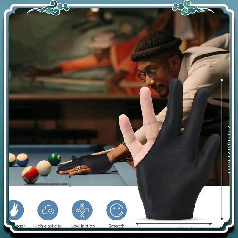 

Надежные 60 шт. дышащие перчатки для бильярда, перчатки для снукера, левой и правой руки, перчатки с 3 пальцами для женщин и мужчин, аксессуары для бильярда