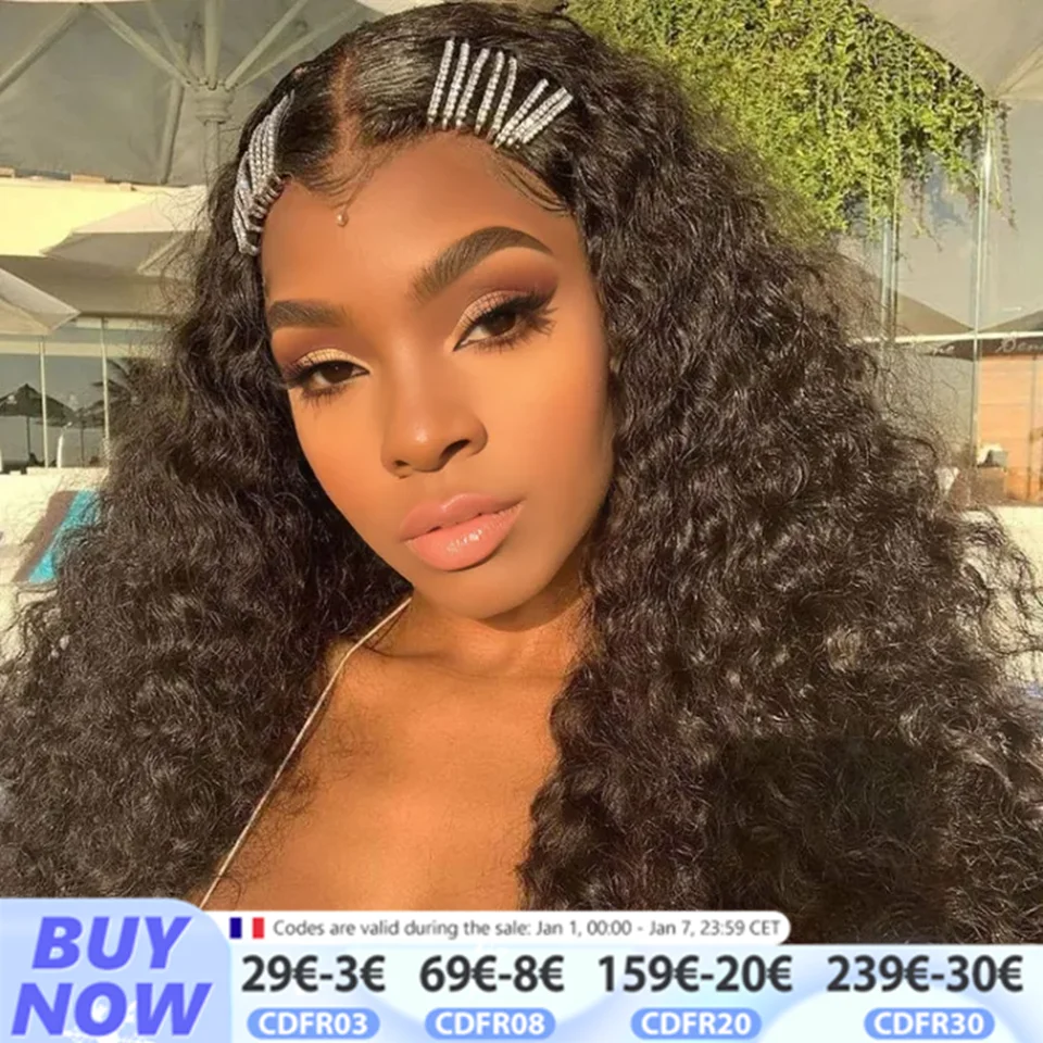Glueless Wigs Human Hair Pre Plucked Pre Cut 5x5 Lace Closure Wigs Wear And Go Deep Wave Curly Lace Front Wigs For Black Women