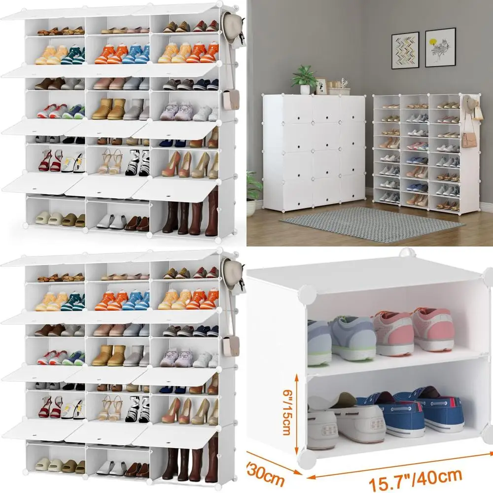 

48-Pair Shoe Storage Cabinet, 3x8 Tier Organizer for Space-Efficient Closet, Hallway, Living Room, Bedroom, and Garage
