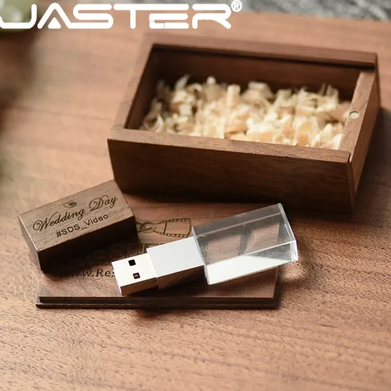 JASTER Crystal Plus Push-pull Box Maple USB Flash Drive 4GB 8GB 16GB 32GB 64GB 128GB  USB 2.0  Usb Flash Drive Cute Memoria Usb