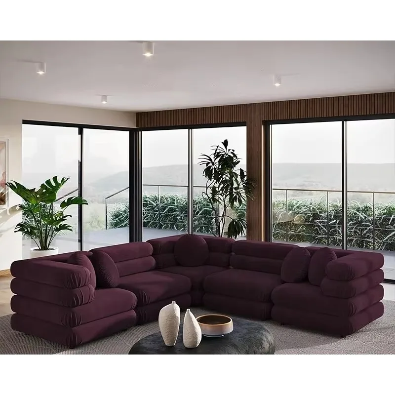 Italian Minimalist Lasagna Fabric Sofa Light Luxury Module Island Sofa