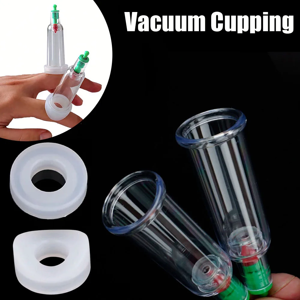 

Finger Massage Cupping Cup Health Vacuum Cans Cupping Chinese Medicine Plastic Cup Finger Jar Mouth Rubber Ring Silicone