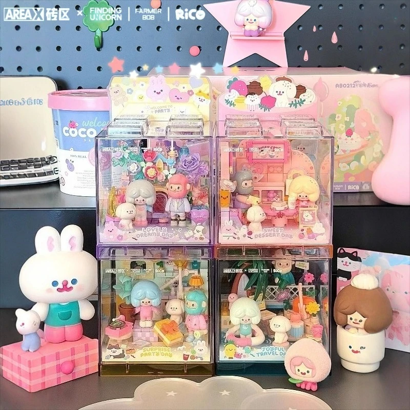 

AREAX Building Blocks Looking for Unicorn Small Particles FARMER BOB and RiCO Assembly Toy Leisurely Holiday Model Ornament Gift