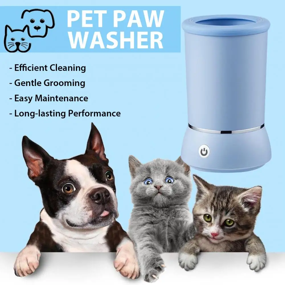 Pet Paw Washer Automatic Dog Paw Cleaner with Rechargeable Cup for Small to Breed Pets Easy One-touch Operation Type-c for Dogs