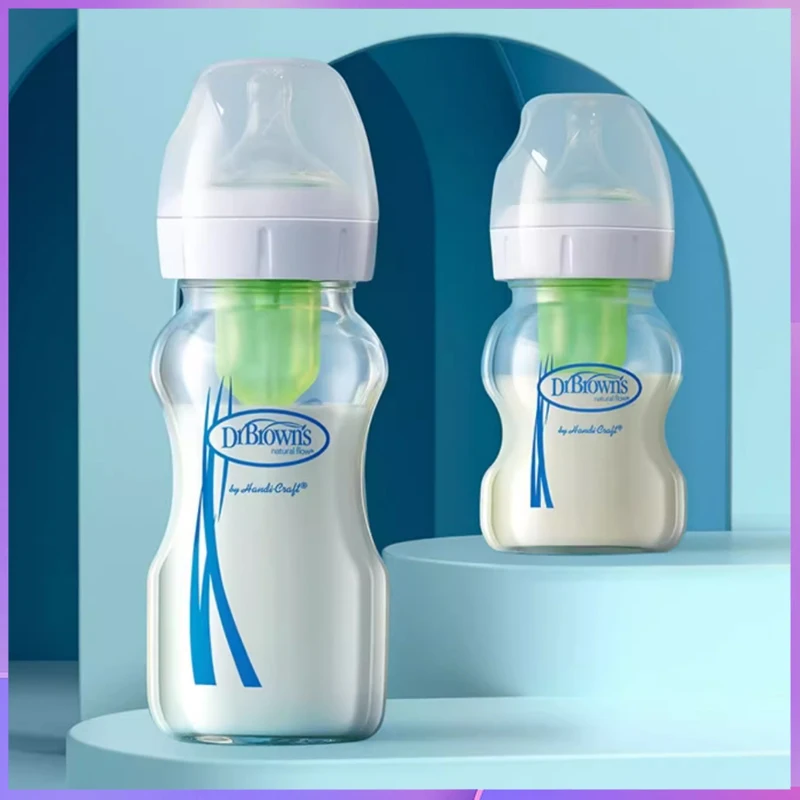 

Стеклянная бутылочка для новорожденных Dr. Brown, широкий калибр, защита от метеоризма, разделение газовой жидкости 150мл/ 270мл