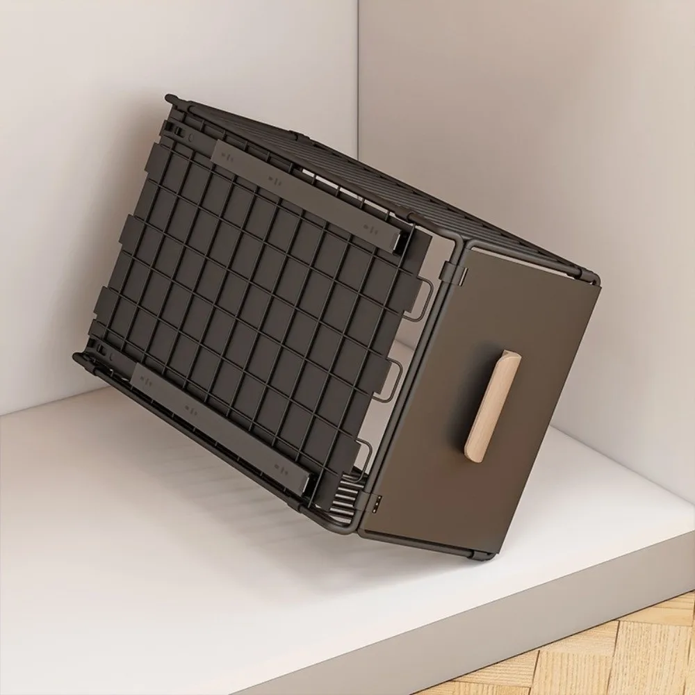 

Foldable Telescopic Storage Rack Wear Resist Non-perforated Pull Out Drawer Multifunctional Metal Slide Out Shelf