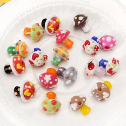 17x16mm1Pc/Bag Glass Hand-Painted Bead Mushroom Unique Bead String Handmade DIY Jewelry Bracelet Earrings Accessories